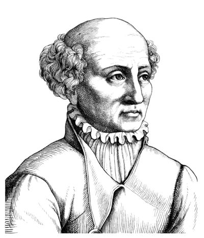 Philippus Theophrastus Aureolus Bombast von Hohenheim or Paracelsus, 1493 – 1541, a Swiss physician, alchemist, astrologer. Image shot 1890. Exact date unknown.